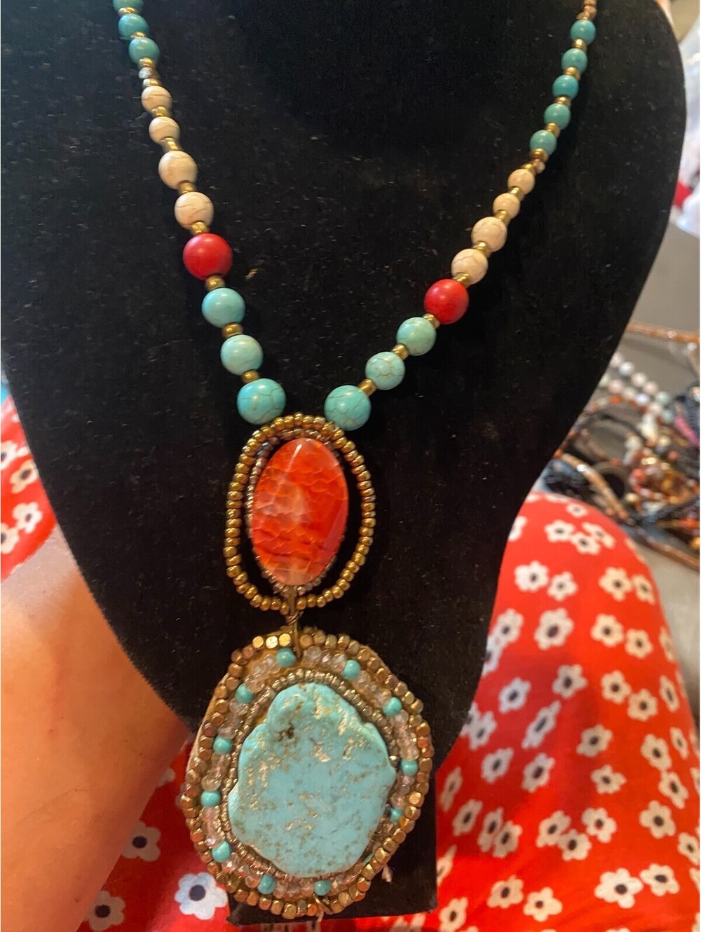 vintage boho statement necklace